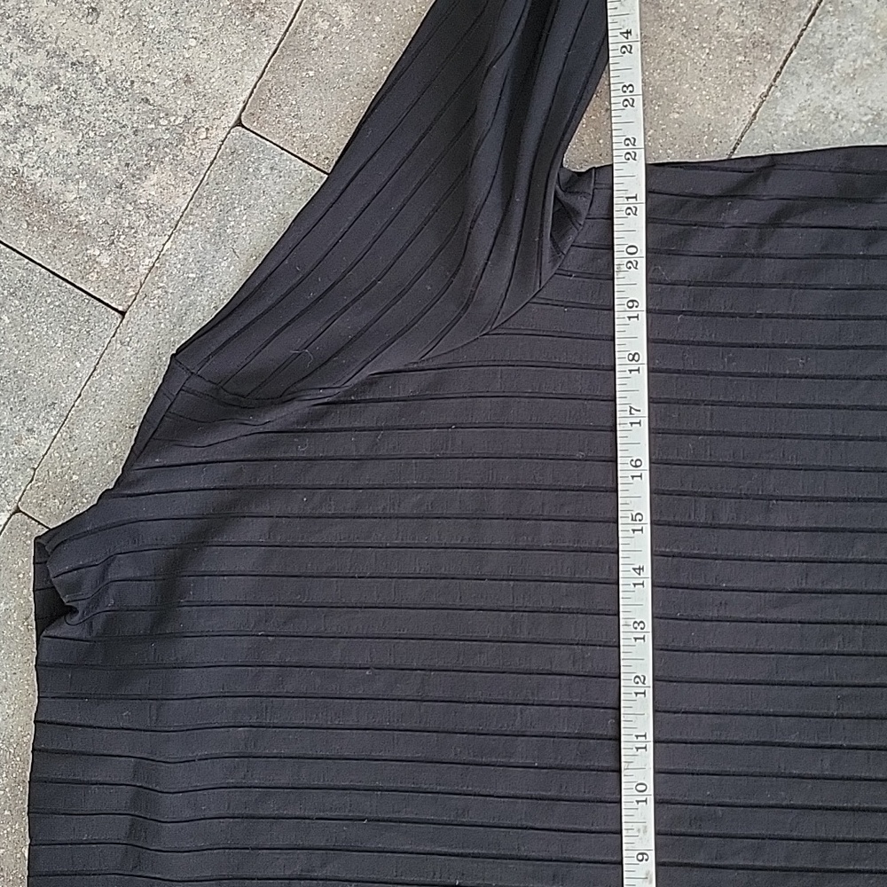 Eileen Fisher Ribbed Mock Neck Stretch Dress Sz XL Black - Picture 5 of 9